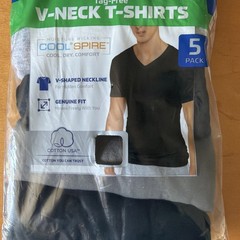 Gildan Men’s Size Small Tag-Free V-Neck T-Shirts. 5-Pack. Multicolor. NWT.