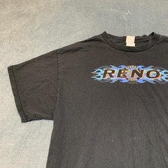 Vintage Reno Nevada 2005 Flames T-Shirt Adult XL Black Cotton Delta Pro Weight
