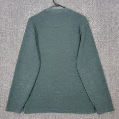Weatherproof Vintage Henley Shirt Mens L Green Long Sleeve Thermal Waffle Knit