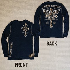 Xtreme Couture AFFLICTION Men’s Thermal SOLDIER OF FAITH Biker Wings XL