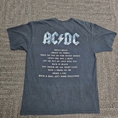 Vintage 1990s AC/DC Back in Black Band T-shirt Size XL Double Sided Graphics