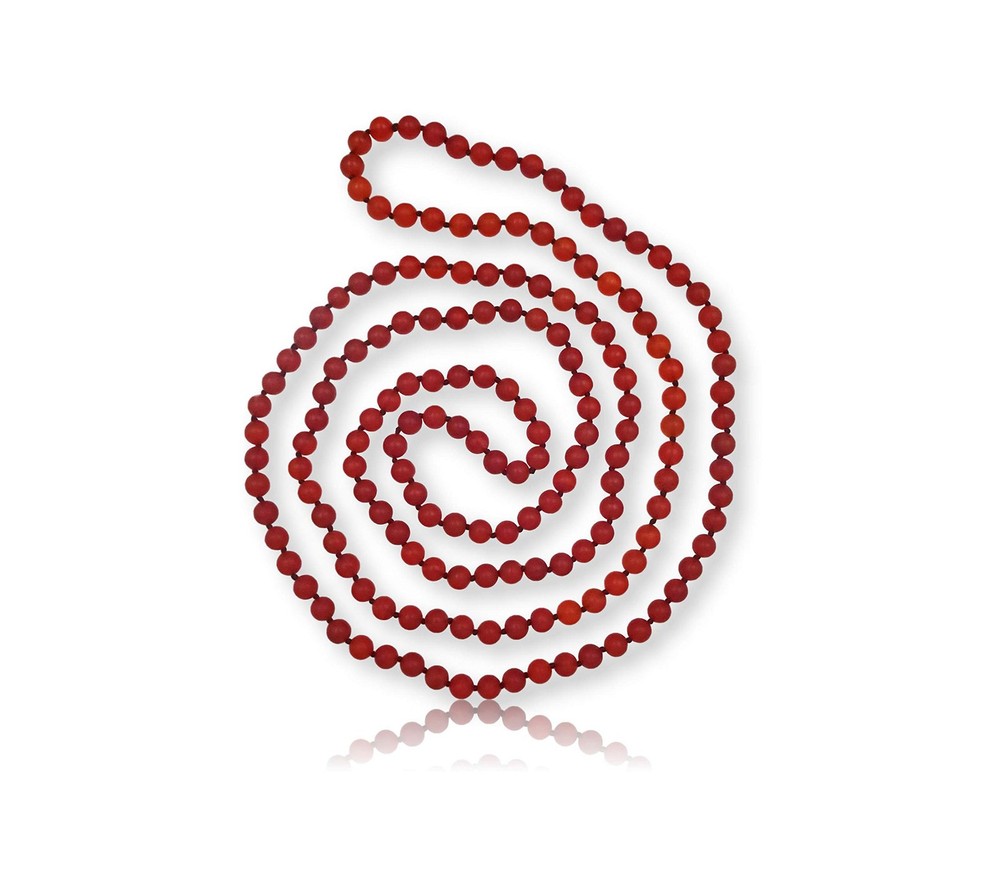Beaded Mala Necklace 8MM 60″ Matte Finish Genuine Semi-Precious Stone