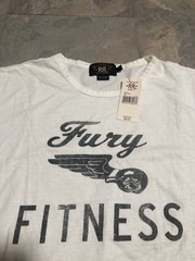 RRL Ralph Lauren Double RL Fury Fitness graphic t Shirt White Mans XL NWT 🔥