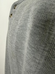 Vintage 90s Ribbed Henley Men XL Oversized Drop Shoulder Minimalist Grunge Heavy