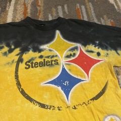 Vintage Pittsburgh Steelers Tie-Dye T-Shirt Mens Size Large NFL Black Yellow