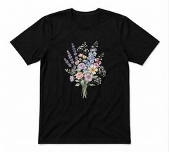 Wildflower Mothers Day Boho Wildflowers Nature Black T-shirt