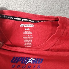 Upward T-Shirt Mens AXL Red Sports Basketball Cotton Outdoor Casual