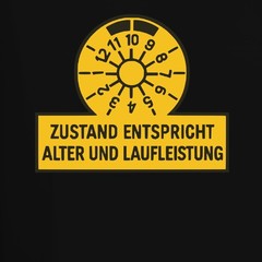 Condition corresponds to age mileage MOT test badge gift men’s T-shirt