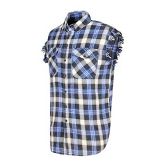 Men’s Plaid Flannel Casual Shirt– 100% Cotton Lightweight Sleeveless Shirt