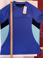 NEW Lacoste Sport T-Shirt Mens Large 5 Blue Ultra Dry Gym Exercise Performance