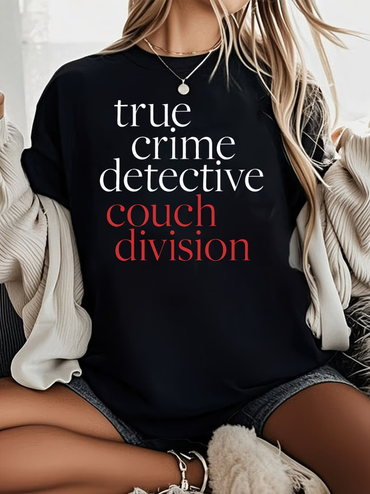 Plus Size, Women’s Plus Size True Crime detective Couch Division T-Shirt – Overs