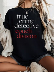 Plus Size, Women’s Plus Size True Crime detective Couch Division T-Shirt – Overs