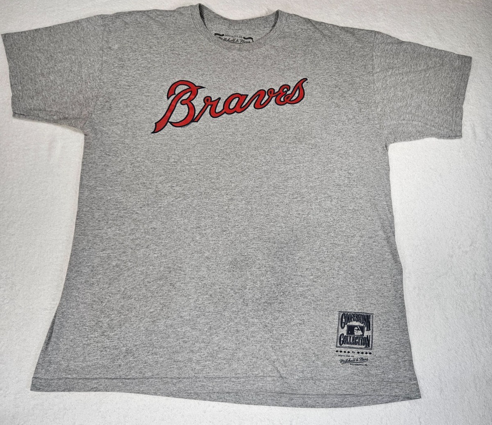 ATLANTA BRAVES MLB T-SHIRT MENS XL Majestic authentic Gray