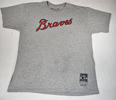 ATLANTA BRAVES MLB T-SHIRT MENS XL Majestic authentic Gray