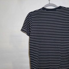 Hollister Shirt Men S Navy Casual Weekend Striped Short Sleeve V Neck Tee Y2K