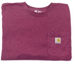 Carhartt K87 Pocket T-Shirt Mens 2XL Loose Fit Burgundy Heavyweight Tee