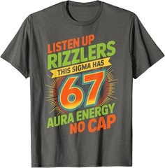Sigma Has 67 Aura Number 67th Aura Farming Ice Cream Drip T-Shirt
