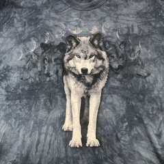 The Mountain Shirt Mens XL Blue Wolf Moon Pack Graphic Tee Tie Dye Animal