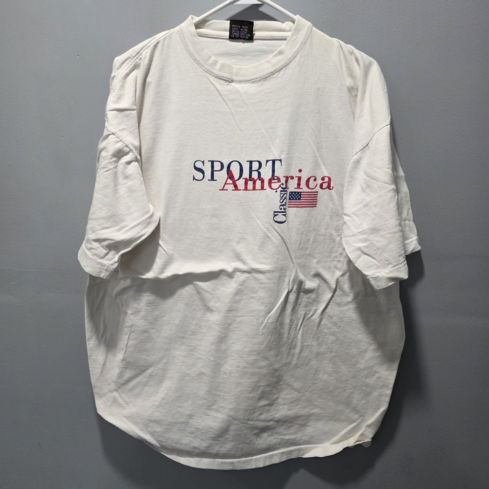 Vtg Sport America Tee Shirt USA Team Flat Classic White Men’s Size XXXL