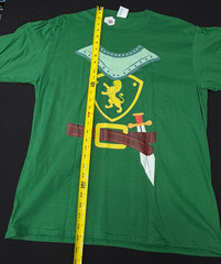 T-Shirt Knight In Armor Ren Faire Fantasy coat of arms green 100% cotton b43