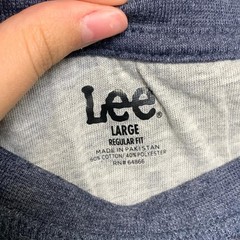 Lee Thermal Shirt Mens Large Charcoal Gray Waffle Knit Regular Fit Side Slit