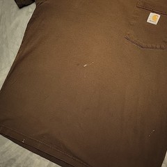 Carhartt Shirt Mens M Dark Brown Original Fit Short Sleeve Crewneck Pocket T K87
