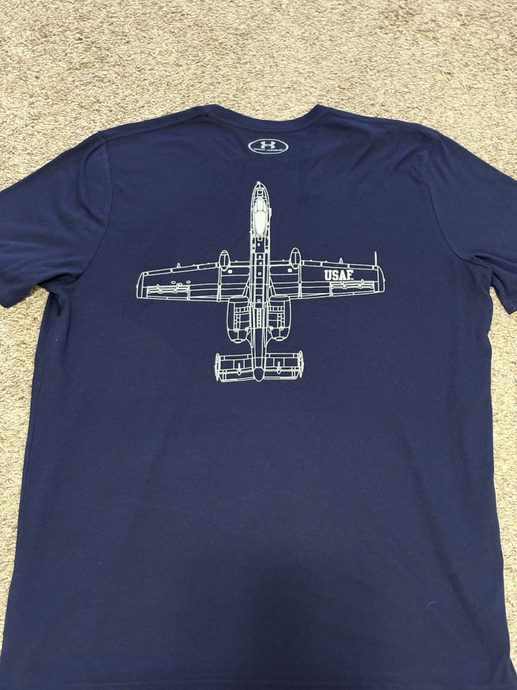 Under Armour Air Force T-Shirt A-10 Warthog USAF Blue Men’s XL