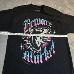 Chinatown Market Beware Dog Leashed Up Black Graphic T Shirt Mens M Medium
