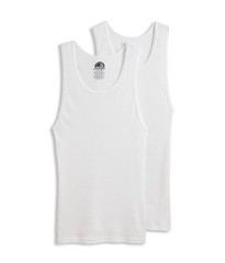 Jockey Men’s Made in America 100% Cotton Tanks – 2 Pack – White – XXL