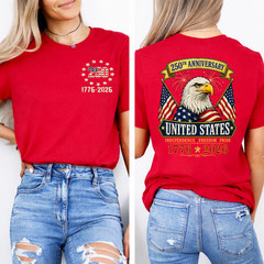 250 Anniversary USA 4th of July Patriotic 250 Years American (2-SIDES) T-Shirt
