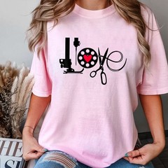 Quilting Sewing Heart Love Shirt, Quilter Sewing Lover T-Shirt Tee