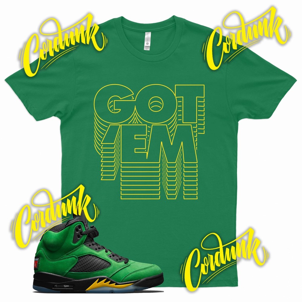 Green GOT EM T Shirt for J1 5 Oregon Ducks Apple Green Elevate Yellow