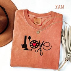 Quilting Sewing Heart Love Shirt, Quilter Sewing Lover T-Shirt Tee