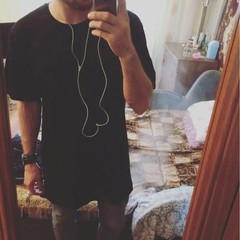 Mens Longline T-Shirt Cotton Hip Hop Extra Long Length White Tall Tee Top