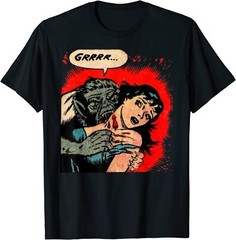 NEW LIMITED Creepy Horror Movie Monster Comic Vintage Werewolf T-Shirt