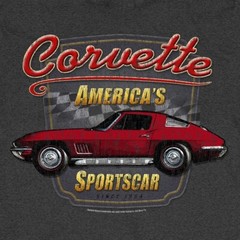 Joe Blow T’s 1967 Chevy Corvette Men’s Gray T-Shirt C2 America’s Sportscar