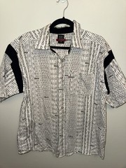 Vintage Mecca USA Shirt Mens Medium Allover Print AOP Streetwear 90s Hip Hop