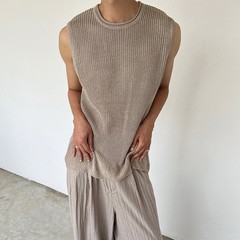 Casual Wear Daily Wear Men’s Tank Top Knitted Vest Knitted Fabric Regular Length