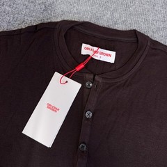 Orlebar Brown Shirt Men Small Truffle Brown Harrison Cashmere Henley T Tee NEW