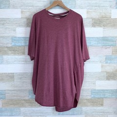 Oublier Axis Longline Tee Purple Asymmetric Raw Hem TShirt Mens Big & Tall 1X XL