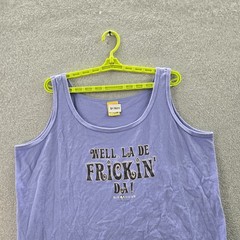 VINTAGE Big Dogs Men Tank Top XL Blue Text Graphic Sleeveless Logo