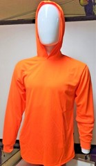Hi Vis Long Sleeve Safety Shirt With Hoodie, Quick Dry Polyester Birdeye mesh