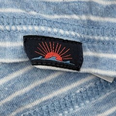 Faherty Cloud Cotton Henley Shirt Mens Medium Blue White Striped Long Sleeve