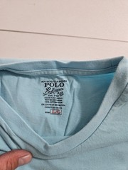 Ralph Lauren Mens Turquoise Cotton Tee Purple Pony Logo Size L