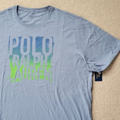 Polo Ralph Lauren Mens Ombre Graphic T Shirt Blue Classic Tee Big & Tall 2XB
