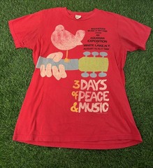 2008 Woodstock Music & Art Fair 1969 Reprint T-Shirt Vintage Style Mens Large