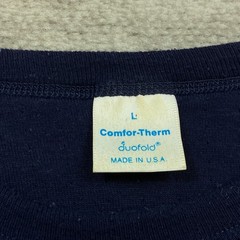 Duofold Comfor-Therm Shirt Large Blue Base Hike Outdoors USA Trekk True 70s 80s