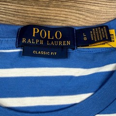 Polo Ralph Lauren Mens Large T-Shirt Blue White Striped Classic Fit NWT