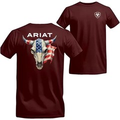 Ariatt T-shirt With Bold Bull Skull Design, Unisex T-shirt