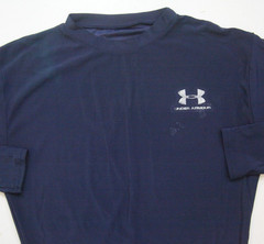 Under Armour Blue T-Shirt Top Long Sleeve Medium Polyester Elastane Heat 1303